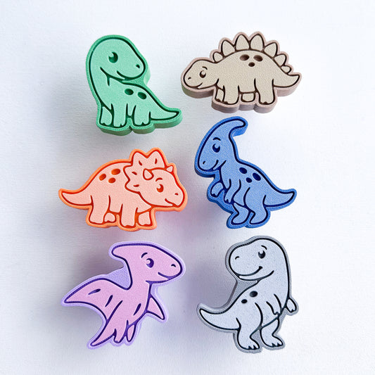 Bunte Dinosaurier Möbelgriffe für Kinderzimmer | Kindgerechte Schubladenknöpfe für Kommoden, Schränke